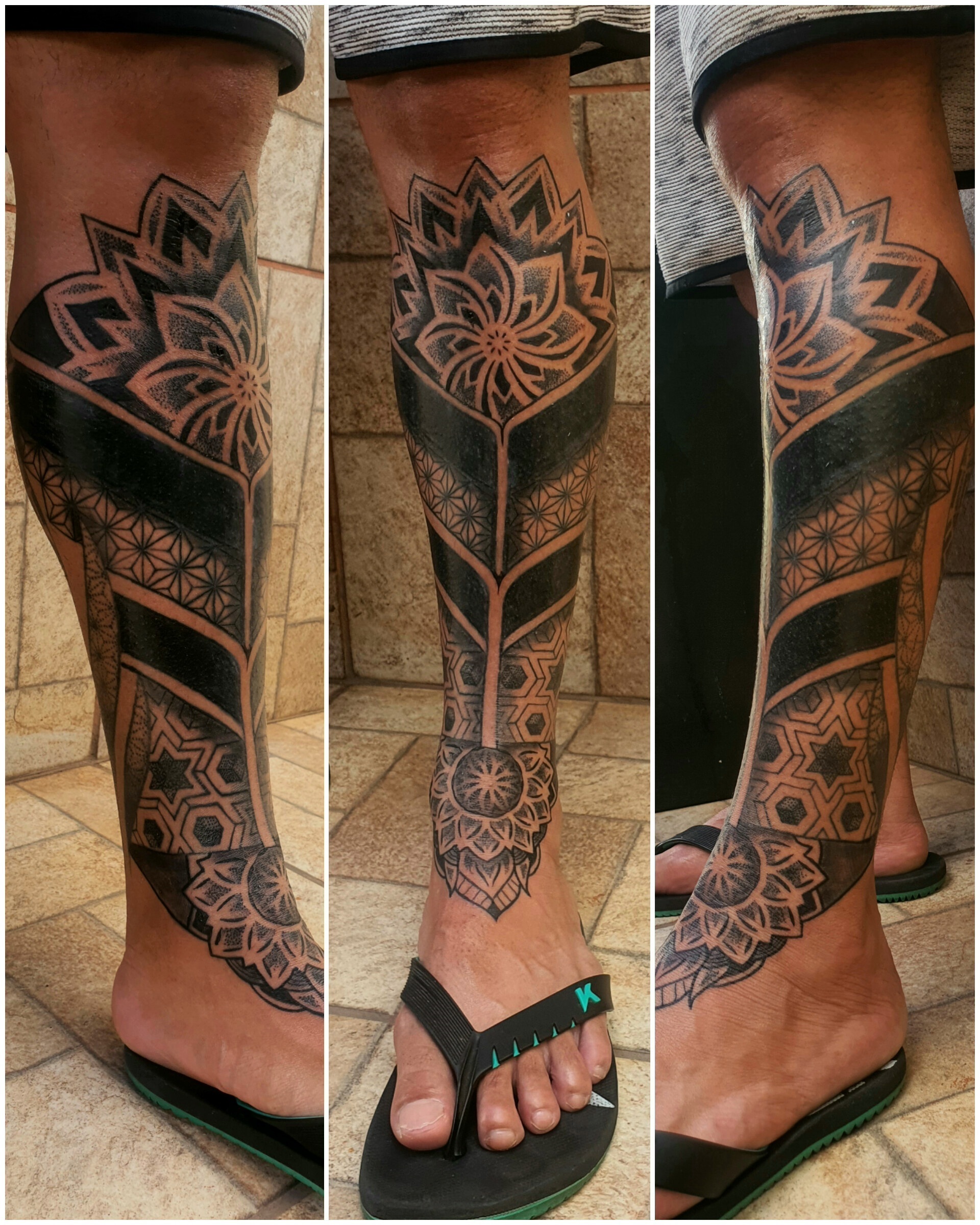 Tatuagem pontilismo e geometria sagrada