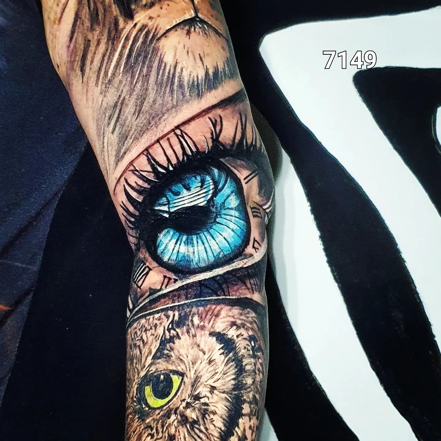 Tatuagem realismo com sombreado e textura fotográfica